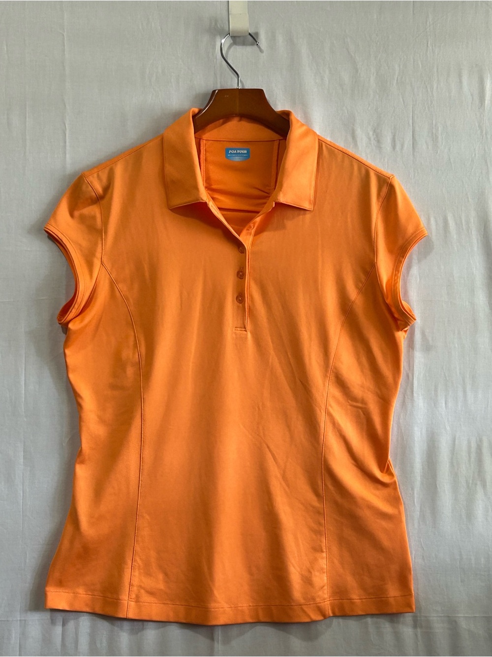 PGA Tour - Women’s Orange Cap-Sleeve Polo Top